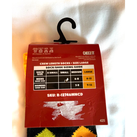 NWT CheezIt Socks Unisex Sz L NWT - Picture 3 of 4